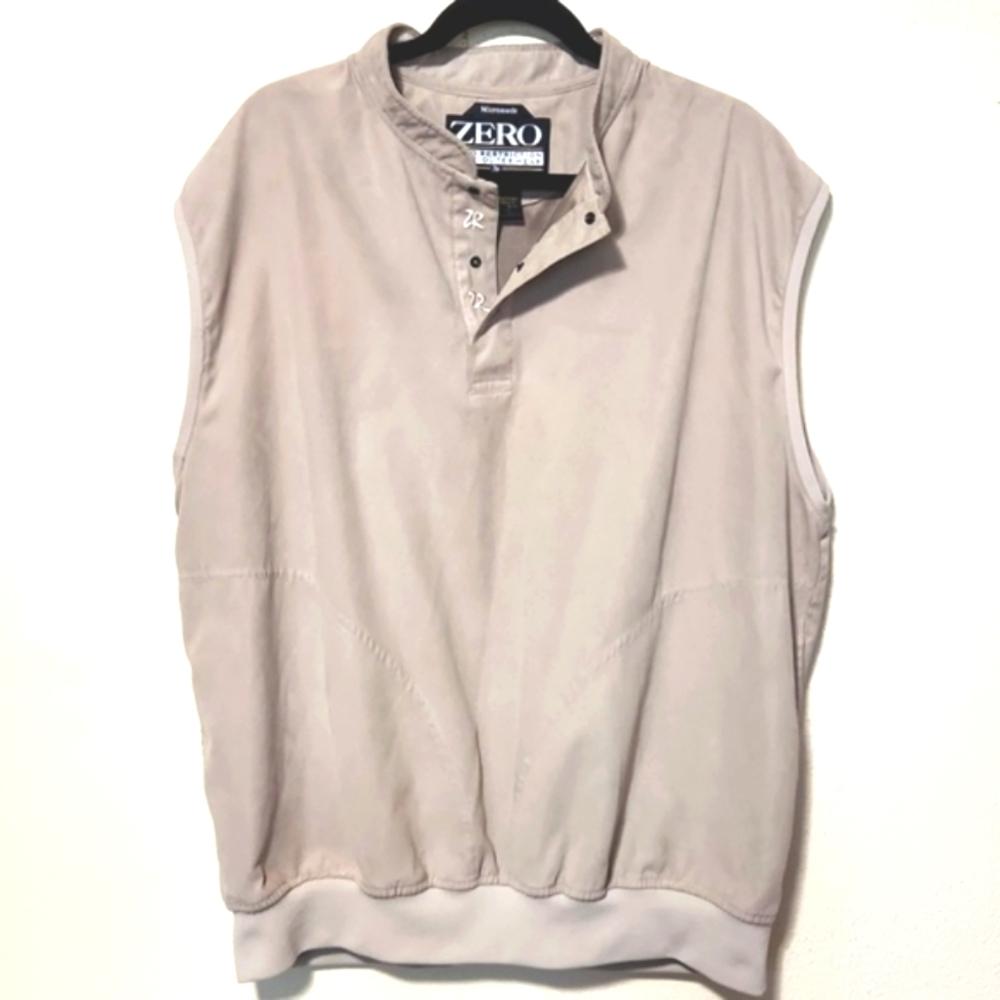 Zero Restriction Golf Outerwear Tan Microsuede Men's Pullover Vest Size Large